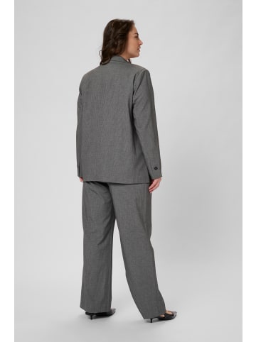 KAFFE curve Blazer KCeliana Loose fit in Grey Melange / Chalk Stripe