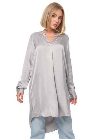 PM SELECTED Oversize Business Long Bluse in Grau