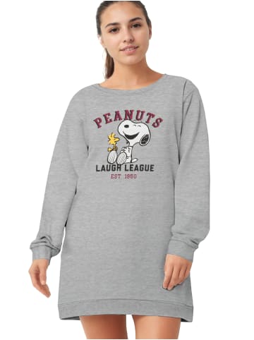 Snoopy The Peanuts Snoopy Nachthemd Schlafshirt Pyjama Langarm Oberteil in grau