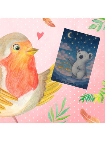 Mr. & Mrs. Panda Klappkarte Waage Astrologie Design ohne Spruch in Weiß