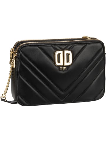 DKNY Umhängetasche Delphine Lamb Double Zip Crossbody in Black/Gold