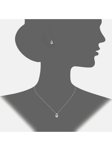 Diamant L'éternel Halskette mit Anhänger aus 375 Gelbgold mit Topas