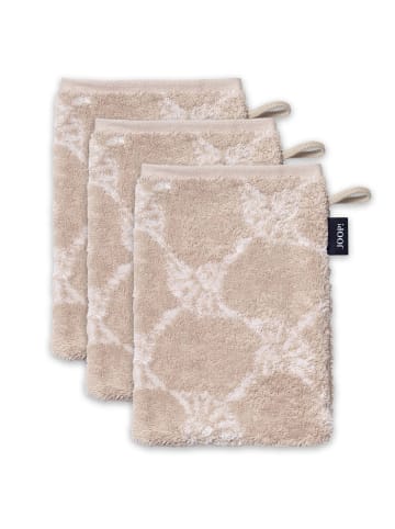 JOOP! Waschlappen 3er Pack in Beige Cornflower