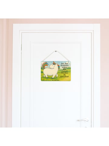 Mr. & Mrs. Panda Schild Einhorn Stolzieren Design mit Spruch in Weiß