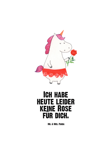 Mr. & Mrs. Panda Wasserflasche Einhorn Dame mit Spruch in Weiß