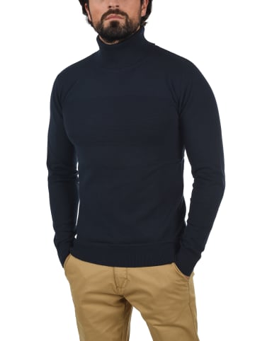 INDICODE Rollkragenpullover IDErnetto 35425MM Rollkragenpulli mit abgesetztem Strickmuster in dunkelblau