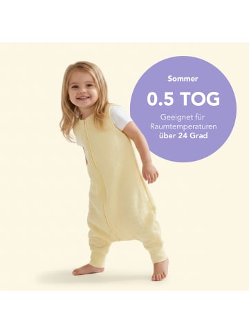 Schlummersack Musselin Schlafsack mit Füßen, 0.5 TOG in Popcorn