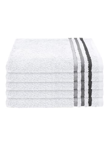 Schiesser Gästetuch Skyline Color im 5er Set in Weiß