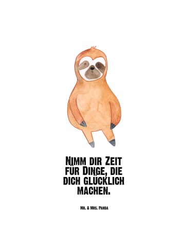 Mr. & Mrs. Panda metall trinkflasche Faultier Zufrieden mit Spruch in Weiß