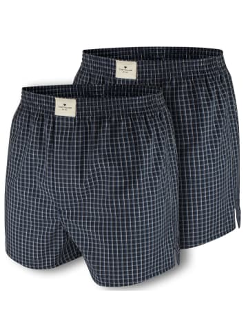 Tom Tailor Webboxershorts 2er Pack in Dunkelblau kariert