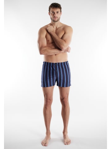 Götzburg Boxershort 2Er Pack Wildlife in blau-mittel-Streifen