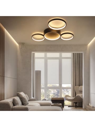 ZMH Deckenleuchte LED in schwarz 4-flammige Ring 3000K Warmweiß 29W