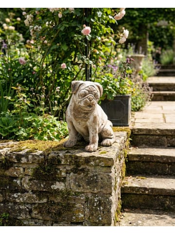 Beliani Gartenfigur SARNANO in Beige/Weiß - (W) 17 x (H) 30 x (L) 27 cm