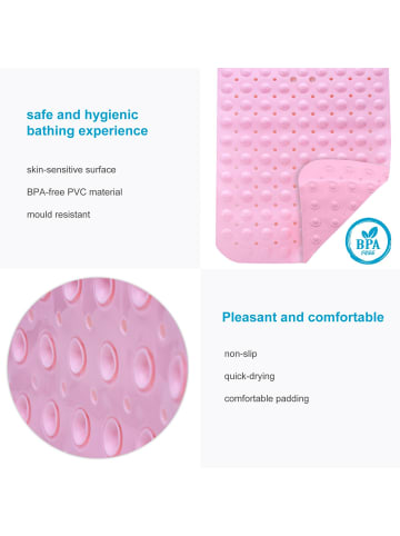 Intirilife Duschmatte Badewannenmatte in Pink