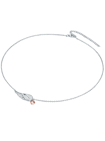 Rafaela Donata Halskette Herz/Flügel aus Sterling Silber mit Zirkonia in silber