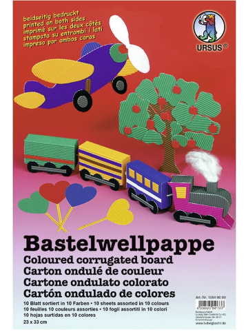 Buntpapierfabrik Ludwig Bähr Bastelwellpappe 260g/qm 33x46cm Packung mit 10 Blatt 10 Farben ...