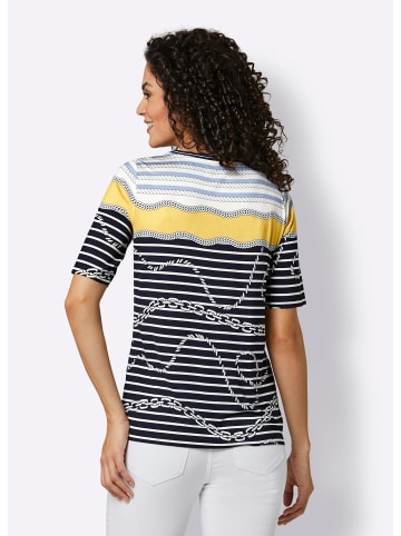 creation L Streifenshirt in marine-gelb-geringelt