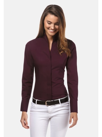 Vincenzo Boretti Bluse leicht tailliert in aubergine