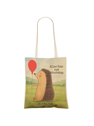 Mr. & Mrs. Panda Stofftragetasche Igel Luftballon Design mit Spruch in Weiß
