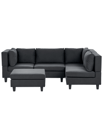 Beliani 5-tlg 4-Sitzer Sofa UNSTAD in Schwarz/Schwarz