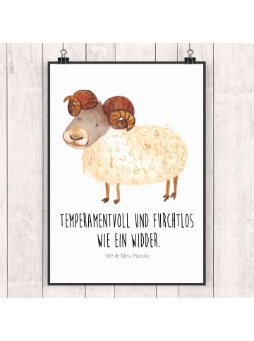 Mr. & Mrs. Panda Bild Sternzeichen Widder mit Spruch in Weiß