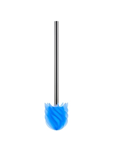 LOOMAID WC-Bürste Silikonkopf Edelstahl/blau mit Bürstenhalter - 2er-Set