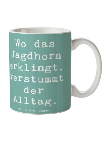 Mr. & Mrs. Panda Kaffeebecher Spruch Jagdhorn Melodie mit Spruch in Meeresbrise