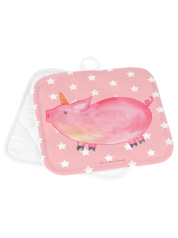 Mr. & Mrs. Panda Topflappen Einhorn Schwein ohne Spruch in Rot Pastell