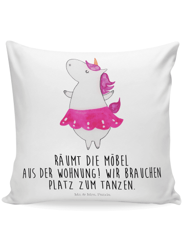 Mr. & Mrs. Panda 40x40 Kissen Einhorn Ballerina mit Spruch in Weiß