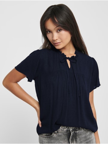 JACQUELINE de YONG Top Oberteil Rundhals V-Ausschnitt Bluse in Schwarz-3