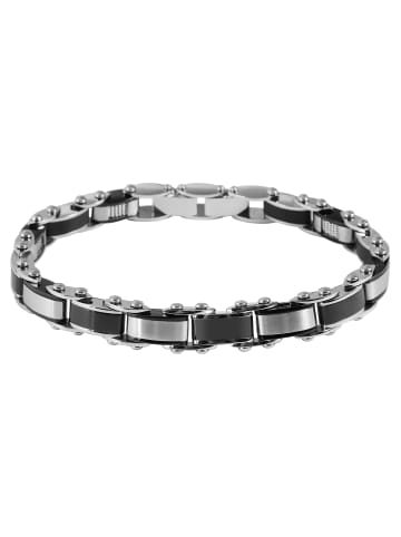 Adeliás Herren Armband – Gliederarmband aus Edelstahl 21 cm in silber