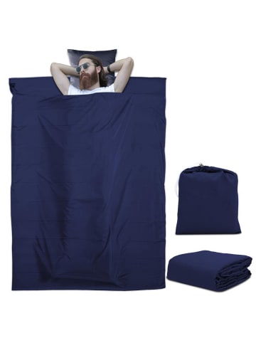 Intirilife Schlafsack Hüttenschlafsack 115 x 210 cm in DUNKEL BLAU