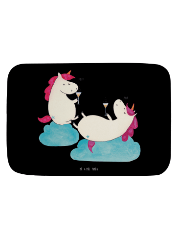Mr. & Mrs. Panda Badteppich Einhorn Sekt ohne Spruch in Schwarz