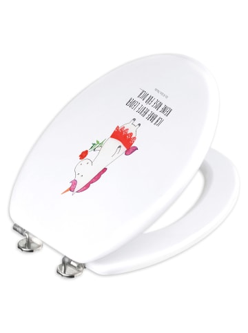 Mr. & Mrs. Panda Toilettendeckel Einhorn Dame mit Spruch in Weiß