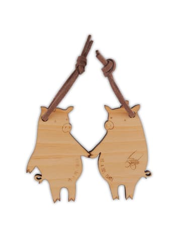 Mr. & Mrs. Panda Partner Schlüsselanhänger Schwein verliebt ohne... in Braun