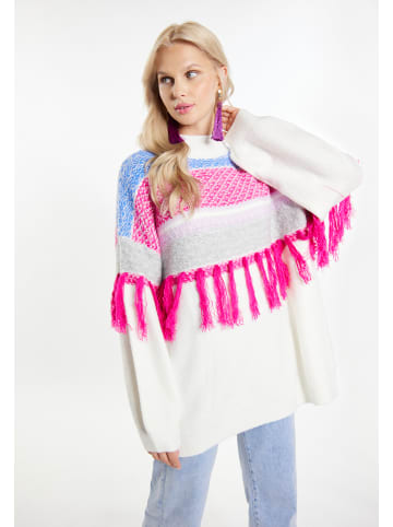 IZIA Pullover in Wollweiss Pink