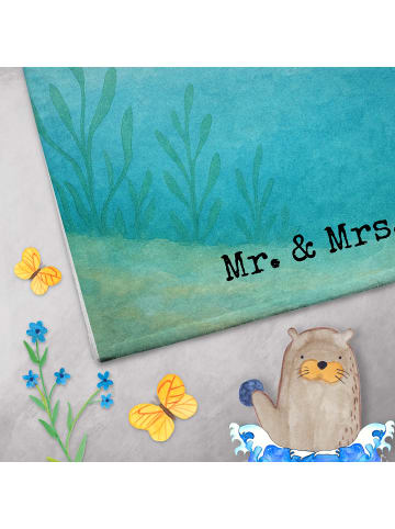 Mr. & Mrs. Panda Handtuch Wal Konfetti Design ohne Spruch in Weiß