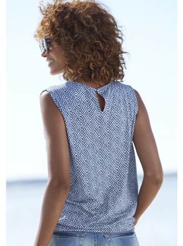 LASCANA Shirttop in blau bedruckt