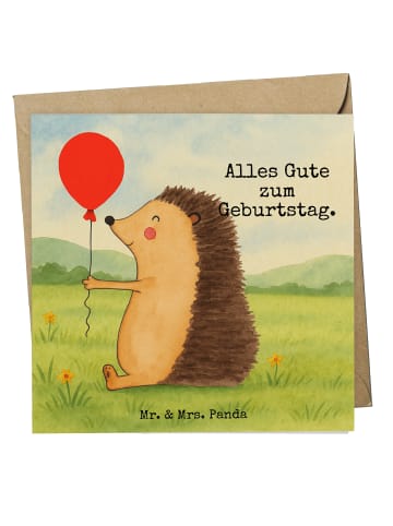 Mr. & Mrs. Panda Deluxe Karte Igel Luftballon Design mit Spruch in Weiß