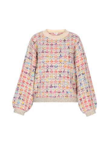 IZIA Damen Pullover in Wollweiss Mehrfarbig