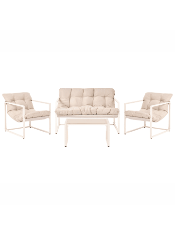 Beliani 4-tlg Sitzgruppe GARDA in Beige