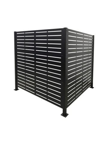 relaxdays Mülltonnenverkleidung "Line" in Schwarz - (B)240 x (H)120 x (T)4 cm