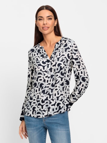 Heine Schlupfbluse in marine-ecru-bedruckt