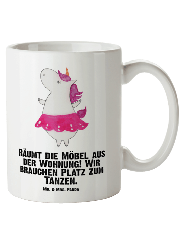Mr. & Mrs. Panda Steinguttasse Einhorn Ballerina mit Spruch in Weiß
