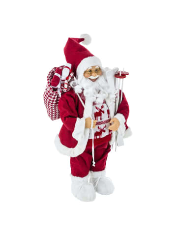 Atmosphera Créateur d'intérieur Weihnachtsfigur Weihnachtsmann in einem Pullover in Rot, 19 x 61 x 27 cm