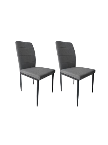 byLiving 2er-Set: Esszimmerstuhl LYRA in Grau/Schwarz - (B) 46 x (H) 90,5 x (T) 58 cm