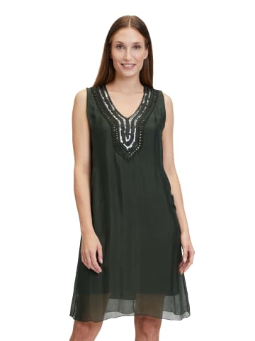 CARTOON Seidenkleid mit Pailletten in Bronze Green