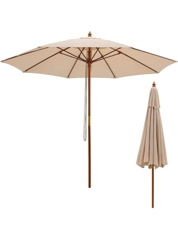 COSTWAY Sonnenschirm 260 cm in Beige