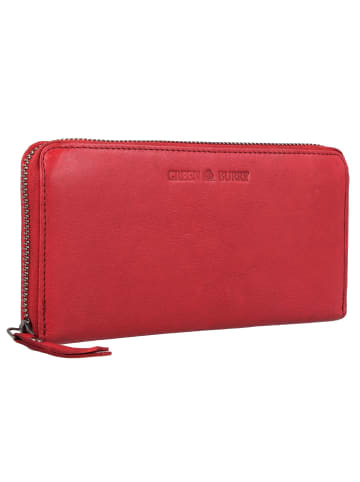 Greenburry Vintage Washed Geldbörse Leder 19 cm in red