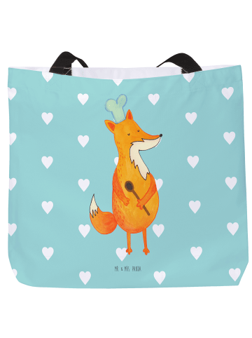Mr. & Mrs. Panda Strandtasche Fuchs Koch ohne Spruch in Türkis Pastell